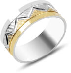 BeSpecial Inel argint tip verigheta cu model Zig Zag, placat cu rodiu (ITU0386_194)