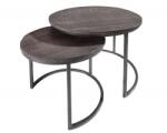 IV Interior Concept Set de 2 masute design industrial Elements Mango gri (A-39657 VC) Masa de cafea