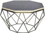 IV Interior Concept Masuta de cafea rotunda, Mozaic incrustat, Alb-Negru, DIAMOND BONE INLAY 70cm (A-45215 VC) Masa de cafea