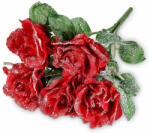 Decorer Buchet Trandafiri artificiali rosii verzi 46 cm (A56.46.58A)
