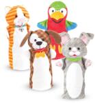 Melissa & Doug Set papusi de mana Melissa Doug, 4 piese, animale, material moale, lavabil (19084)