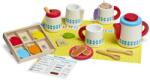 Melissa & Doug Set ceai din lemn Melissa Doug, pentru 2 persoane, cu accesorii incluse (19843) Bucatarie copii