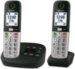 Panasonic Telefon fara fir Panasonic KX-TGU432EXB, 2 receptoare, ecran LCD, functie de apeluri favorite, negru-argintiu (KX-TGU432EXB)