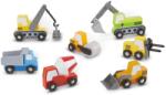 Melissa & Doug Set vehicule de constructii din lemn Melissa Doug, 7 piese, multicolor (000772131803)