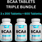 NXT Nutrition BCAA TABLETS TRIPLE BUNDLE - 3 Doboz 1 Csomagban - 600 Tabletta - Leucin, Isoleucin, Valin - BCAA Aminosav Tabletták - NXT Nutrition