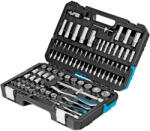 GROSS 109 részes 1/4"-1/2" racsnis szerszámkészlet, 120 fogas mechanizmus, CrV, kofferben (14155)