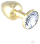Rimba gold metal small butt plug - fehér kristály (RIM0007985)