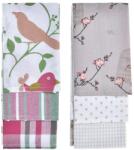 DKD Home Decor Set de lavete/prosoape de bucătărie DKD Home Decor Maro Roșu Verde Bej 60 x 0, 5 x 40 cm Květiny Păsări Prosop