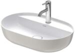 Duravit Luv - Mosdópult, 600x400 mm, túlfolyó nélkül, csapfurattal, WonderGliss, fehér/matt szürke 03806023001 (03806023001)
