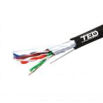 TED Electric Cablu FTP cat. 5e sufa cupru integral 0, 5 manta PE negru tambur 500ml TED Wire Expert TED002402 BBB (A0115388) - bricolaj