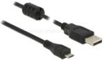 Delock USB 2.0-s kábel A-típusú csatlakozódugóval > USB 2.0 Micro-B csatlakozódugóval, 3, 0 m, fekete (DL84909) (DL84909)
