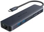 HYPER Hub USB-C Hyper HyperDrive EcoSmart Gen. 2 7-in-1, 100W PD, 4K 60Hz HDMI, Gigabit Ethernet, Cititor Carduri (HD4003GL)