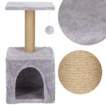 Springos Игрален комплект за котки, с място за драскане, скрит, платформа, 62см, сив (pa1032)