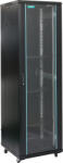 Spacer Cabinet 19 SPACER 42U 600x600mm, de podea, Flatpack (dezasamblat), Black, usa sticla cu blocare, panouri laterale detasabile, otel 2mm, sarc (SPCN-42U-600-BK-03)