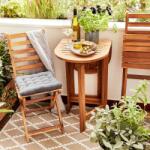 LODGE Összecsukható Akácfa Kertasztal - Ovális - 80x45x75cm (000000001000341353)