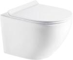 Hagser Beno vas wc cu capac soft-close agăţat fără margine cu spălare turbionară alb lucios HGR14000042 (HGR14000042)