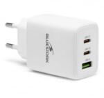 Bluestork 2xUSB-C, USB-A hálózati töltő 65W fehér (PW-65-CCA/0C) (PW-65-CCA/0C) - aqua