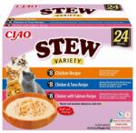 Inaba Foods Cat Ciao Stew Creamy Variety 24x40g mix ízletes falatok csirkével, tonhallal és lazaccal krémes szószban