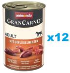 Animonda GranCarno Adult with Poultry hearts Baromfiszívvel felnőtt kutyáknak 12x400 g