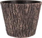 Strend Pro Műanyag virágcserép, Strend Pro Garden Woodeff, barna, átmérő: 37, 5 cm, magasság: 30 cm, fatörzs formájú, fahatású, kerek (TC256808)