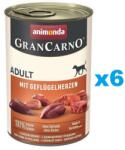 Animonda GranCarno Adult with Poultry hearts Baromfiszívvel felnőtt kutyáknak 6x400 g