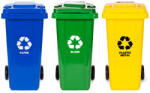 Homelux Hulladéktároló készlet 3x120L-es kék, zöld, sárga, gumikerekekkel (MO-120G-8-9-13) - homelux