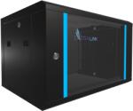 Extralink Falra szerelhető rack szekrény Extralink 6U 600x450 fekete, Rackmount cabinet, szerver szekrény, falra szerelhető, szellőző, perforált ajtó, kábelmenedzsment, 19 col, masszív kivitel, IT és hálózati b