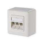 Metz Connect 130B12D30002-E Hálózati csatlakozódoboz Falra szerelhető CAT 6A 3 port Tiszta fehér (130B12D30002-E)