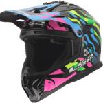 LS2 MX708 Fast II Grotesk motokrossz bukósisak fényes kék-rózsaszín-zöld