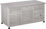 Aosom Kerti tároló láda 127x56x60 cm időjárásálló kerti párnatartó box lucfenyő szürke