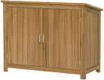 Aosom Fa kerti tárolószekrény polcokkal kültéri szerszámos szekrény fa komód 2 polccal 110x50x85 cm barna