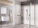 RAVAK Walk-In Corner Szett 120x80, zuhanykabin fekete+transparent (GW1CG430SZ1) - webaruhaz