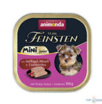 Animonda Vom Feinsten Junior Mini Gefl, Hirsch+Cranb (szarvashússal+szárnyassal) alutálkás - kölyök kutyák részére (100g)