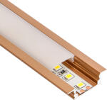 ANRO LED Profile ALP-001 Bronz - Alumínium U profil LED szalaghoz, süllyeszthető (Opál búrával) (LP301BR - LP-UNICOV1-MLK)