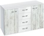 Bogdan Furniture G Скрин с чекмеджета и вратички Memo. bg, модел BM-Ava 1200, бял гланц и кристал