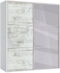 Bogdan Furniture G Гардероб с плъзгащи врати и огледало Memo. bg, модел BM-Ava 41, бял гланц и кристал