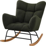 Bogdan Furniture Europe Люлеещ фотьойл stiv тъм. зелено/натурално/черно