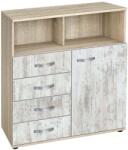 Bogdan Furniture G Скрин с четири чекмеджета и една врата Мебели Богдан модел bm-ava 14-1000, кристал със сонома