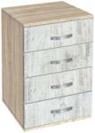 Bogdan Furniture G Скрин с четири чекмеджета Мебели Богдан модел bm-ava500, кристал със сонома