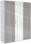 Bogdan Furniture G Трикрилен гардероб Memo. bg, модел BM-Ava 3, бял гланц и сиво