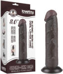Lovetoy - dildo cu ventuză - dublu strat, piele realistă, 20cm, maro (6942063400523) Dildo