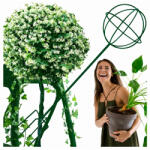 Malatec fém kerti pergola tartó futórózsáknak és virágoknak 50x10cm - zöld