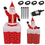 Malatec Felfújható Mikulás kéményben 160 cm LED világítással