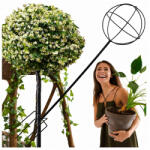 Malatec fém kerti pergola tartó futórózsáknak és virágoknak 50x10cm fekete