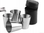  Turista Poharak Acél Fém 30ml Szett 4 db Tok Fekete (ES-1/B/1,5M)