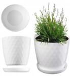 Kadax Műanyag Virágtartó Állvány Virágtartó Növény Fehér 12cm (K56)