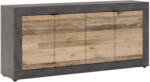 Mebel Elite BLAGO komód 180 cm natúr tölgy/fekete (W-LUNEA-MA-OSL-KOM4D)