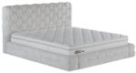 ABC Bedding Bubble kárpitozott ágyneműtartós ágy - világosszürke, buborékos fejvég + Bubble táskarugós matrac - kemény, HR hab, Hyper hab - 140x200