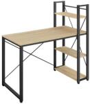 LEOBERT Számítógépasztal polccal és állítható lábakkal sonoma tölgy