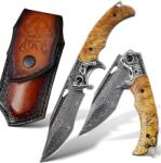 HARAHU DA-31653 Damaszk összecsukható vadászkés - Barna KP31653